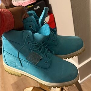 Timberland Kids Turquoise Lace-Up Boots